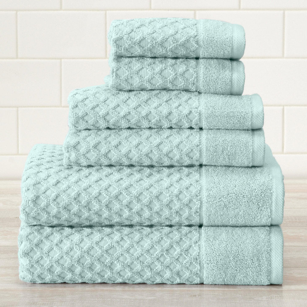 Terry Cotton Bath Towel Sheet, Set of 4, Nautical Teal 