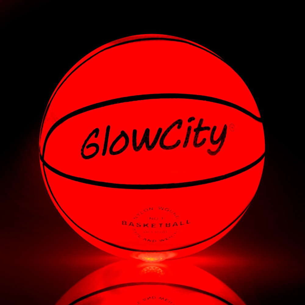 GlowCity HiBright LED Light Up Illuminate Entire Dark Mini Basketball