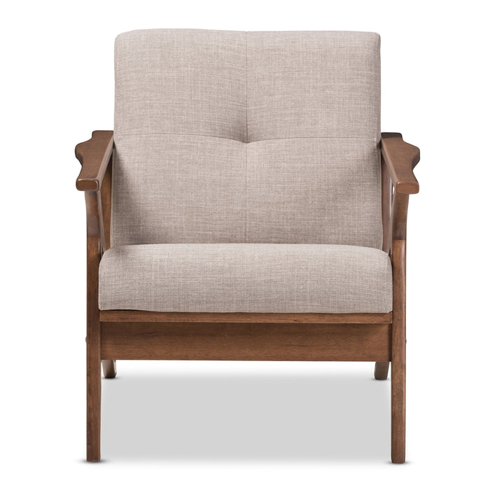 Bianca Mid-Century Wood Tufted Chair
