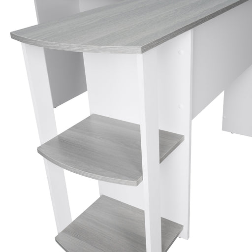 Functional L Shaped Desk with Storage Gray - Techni Mobili