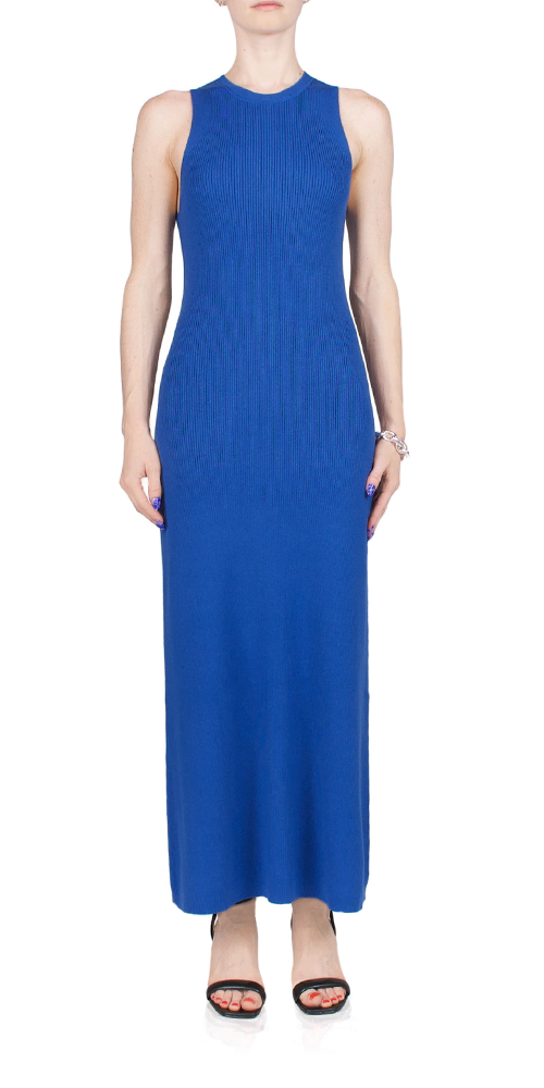 6397 Rib Dress Electric Blue | Maison Rogue