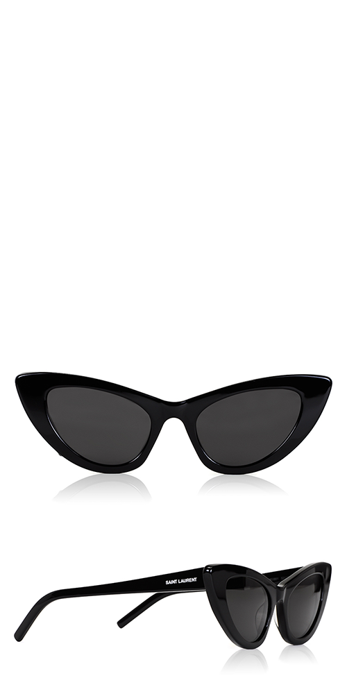 Saint Laurent KATE SL 214 001 Black Dark Grey Lens Cat Eye Women