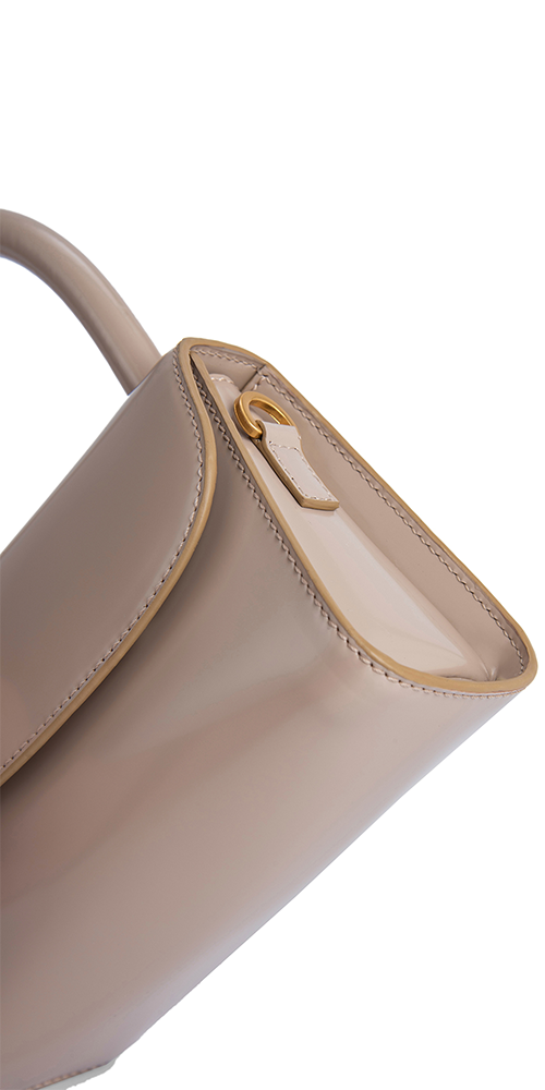 By Far Oslo Kraft Grain Leather Shoulder Bag In Beige