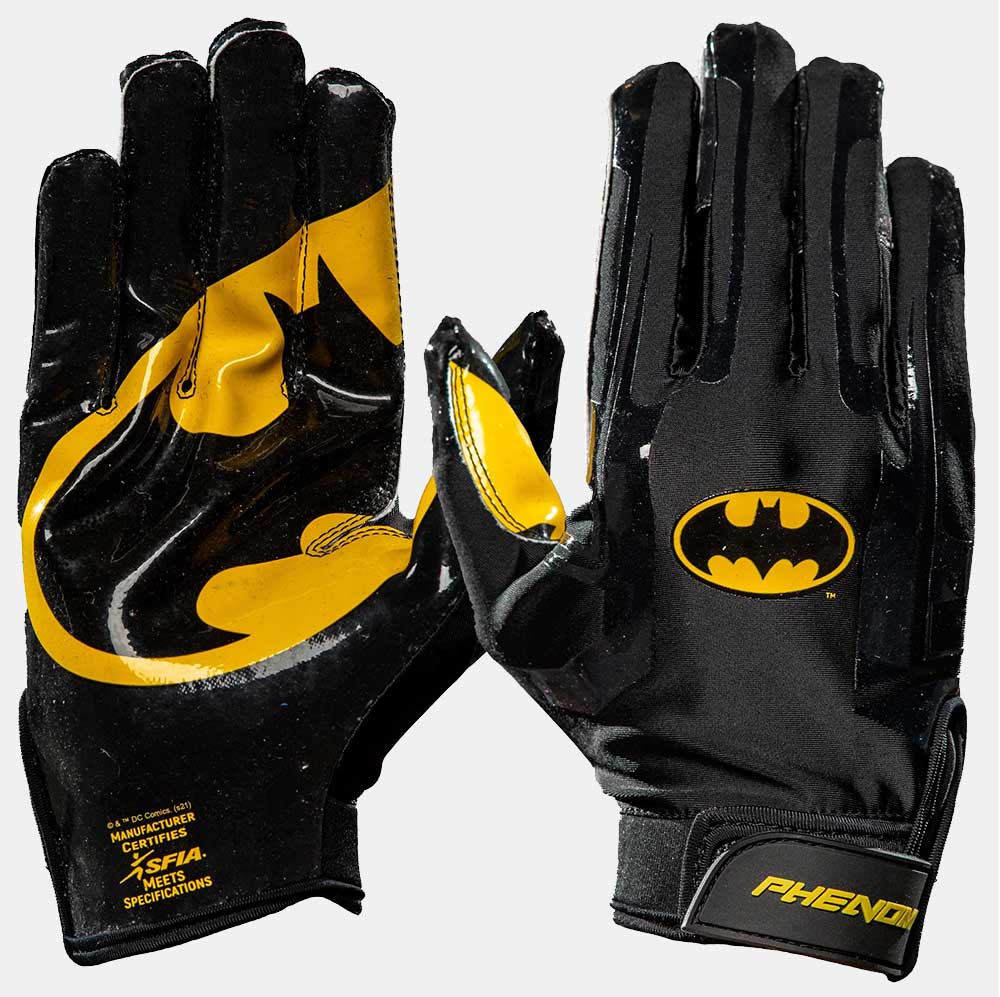 The Batman Football Gloves - VPS1 by Phenom Elite – Phenom Elite Brand