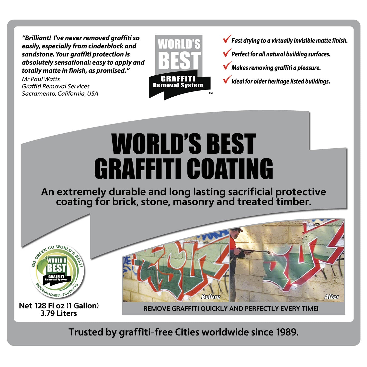 Sample Sensitive Surface Graffiti Remover – World's Best Graffiti Removal  Products