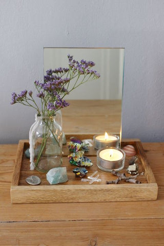Altar for balance.Libra full moon. Full moon ceremony. Ritual for balance.
