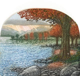 Autumn by the Lake an original hand colored etching by artist Stephan Whittle