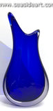 Cobalt bloom art glass vase by glass artist Neil Duman