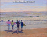 Surf Contest a pastel painting by Lori Goll