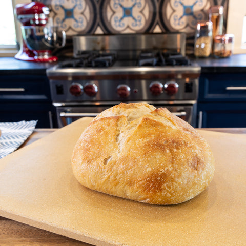 baking bread on a pizza stone