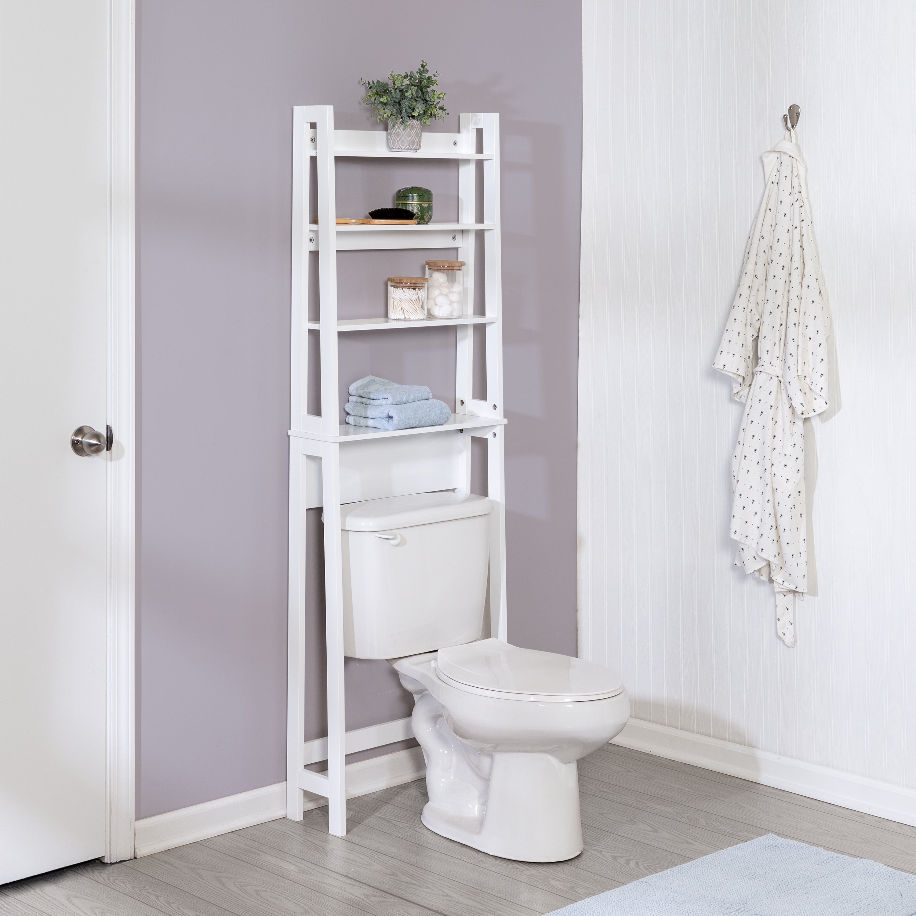 over toilet bathroom shelving