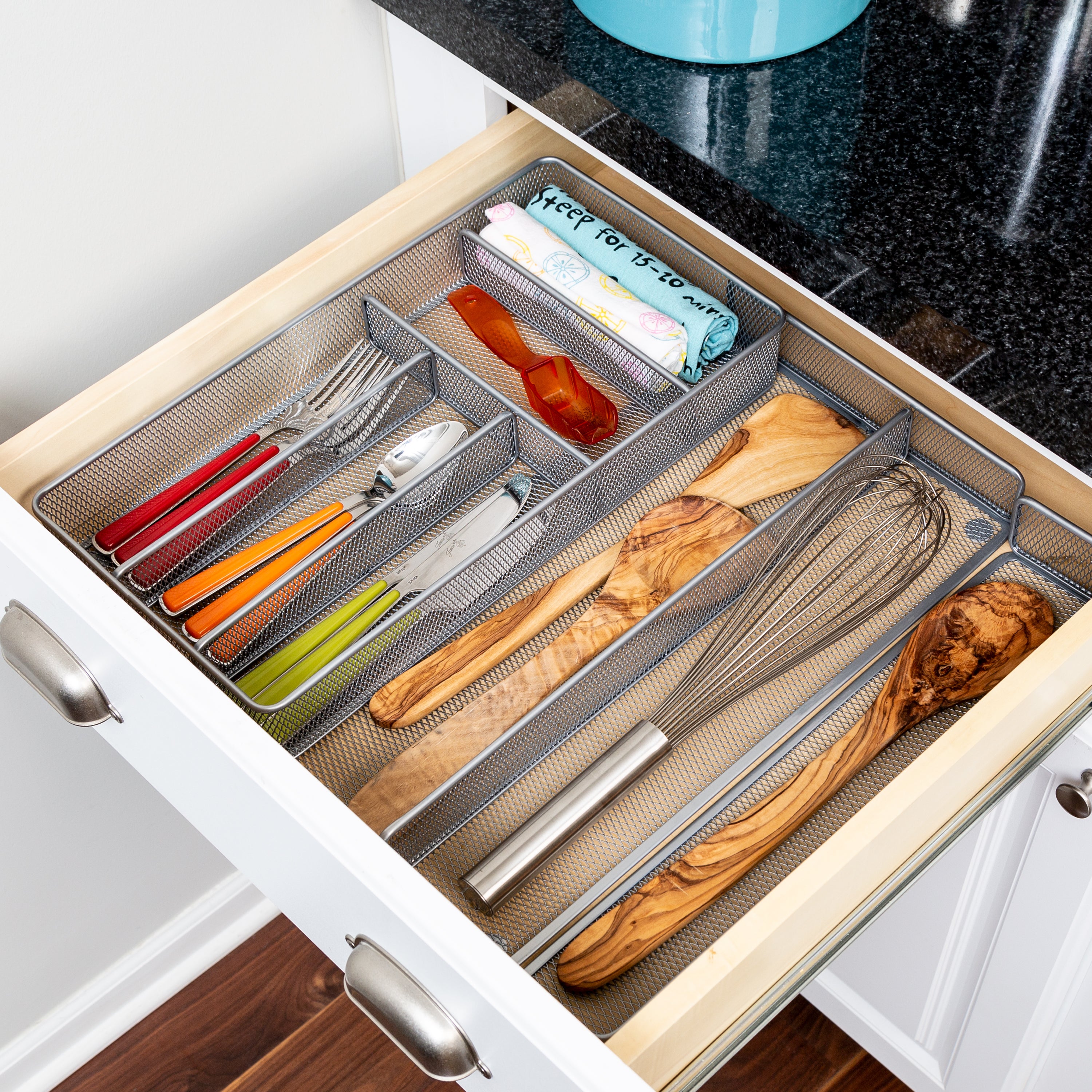 Expandable Steel Mesh Silverware & Desk Drawer Organizer