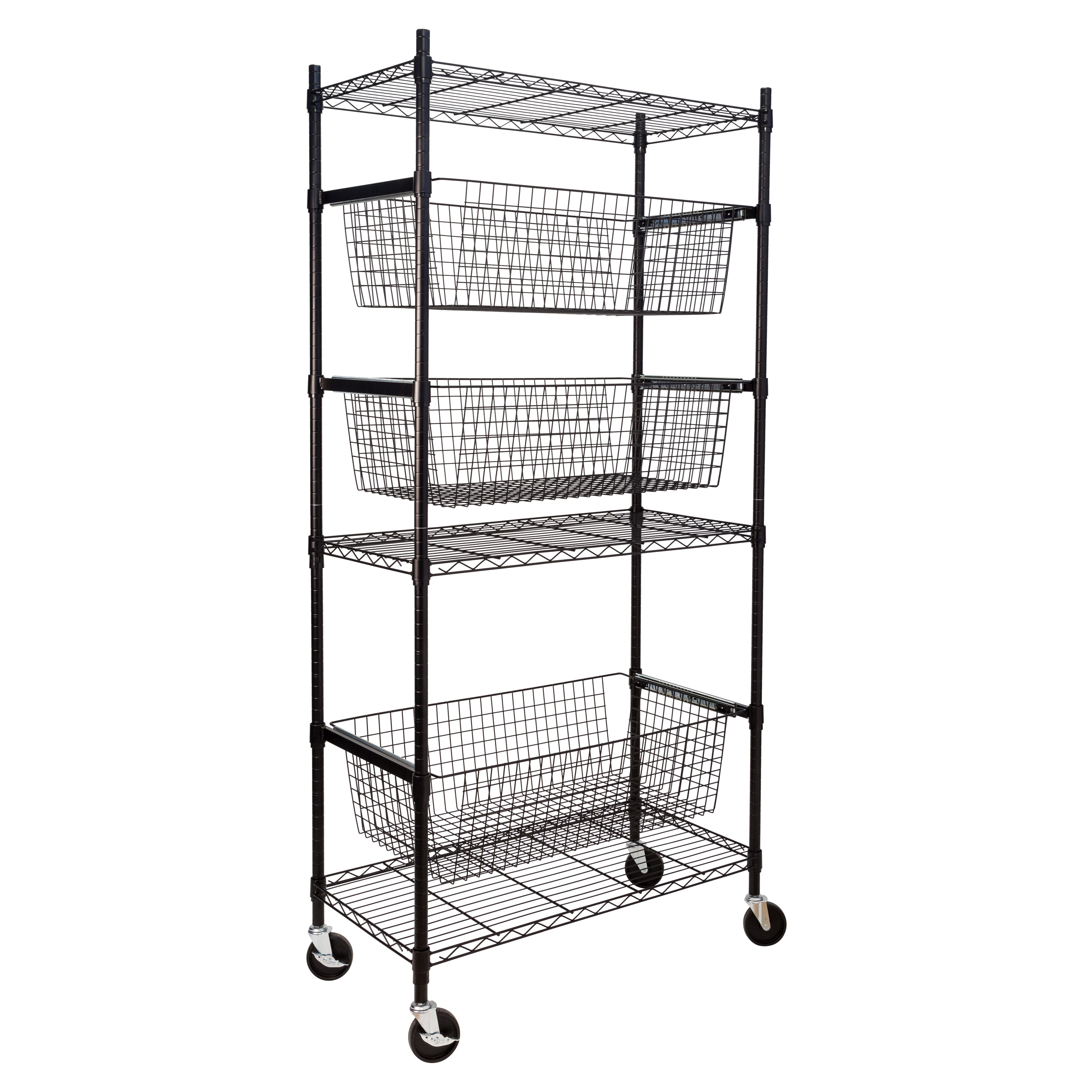 white storage shelving units