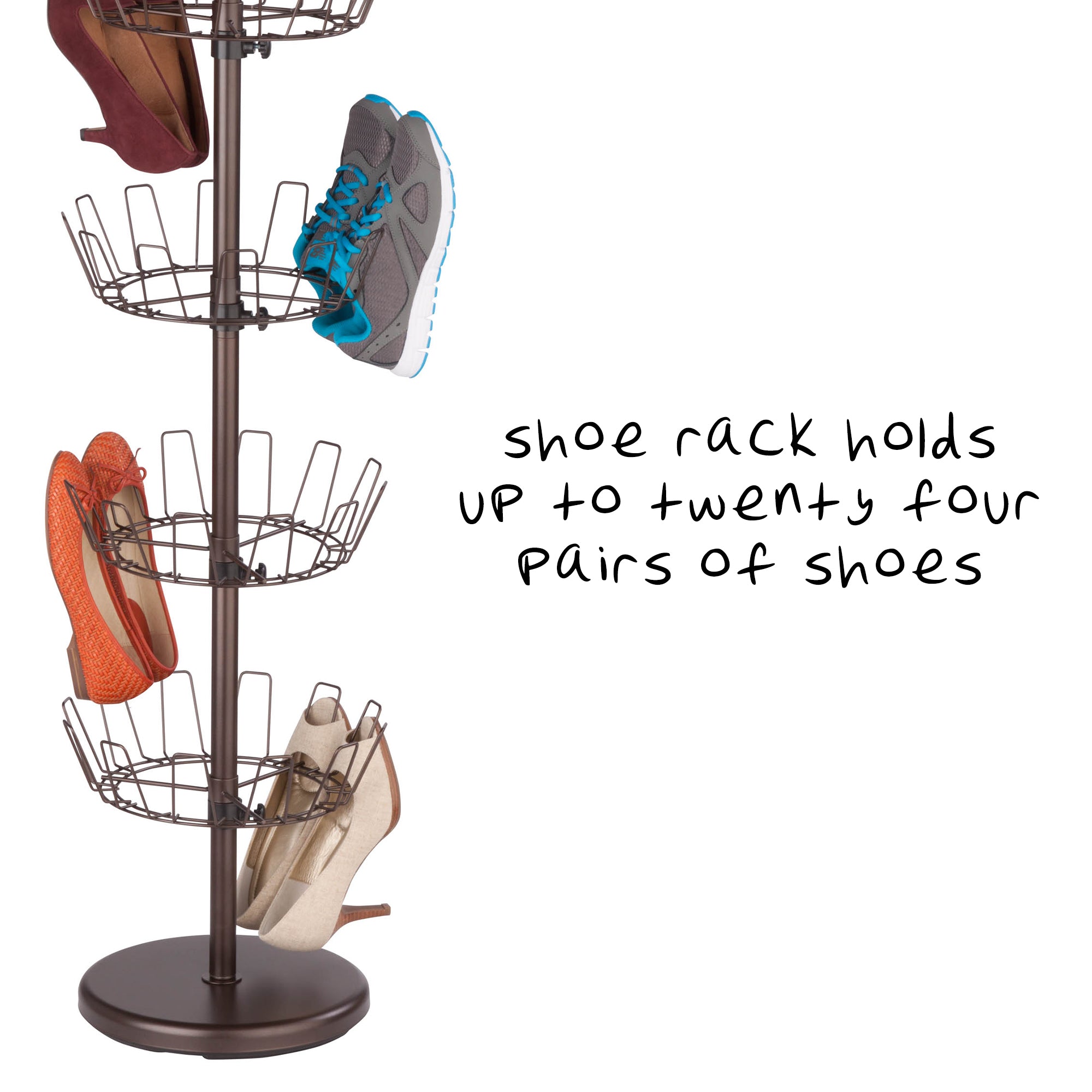 4 tier revolving shoe rack