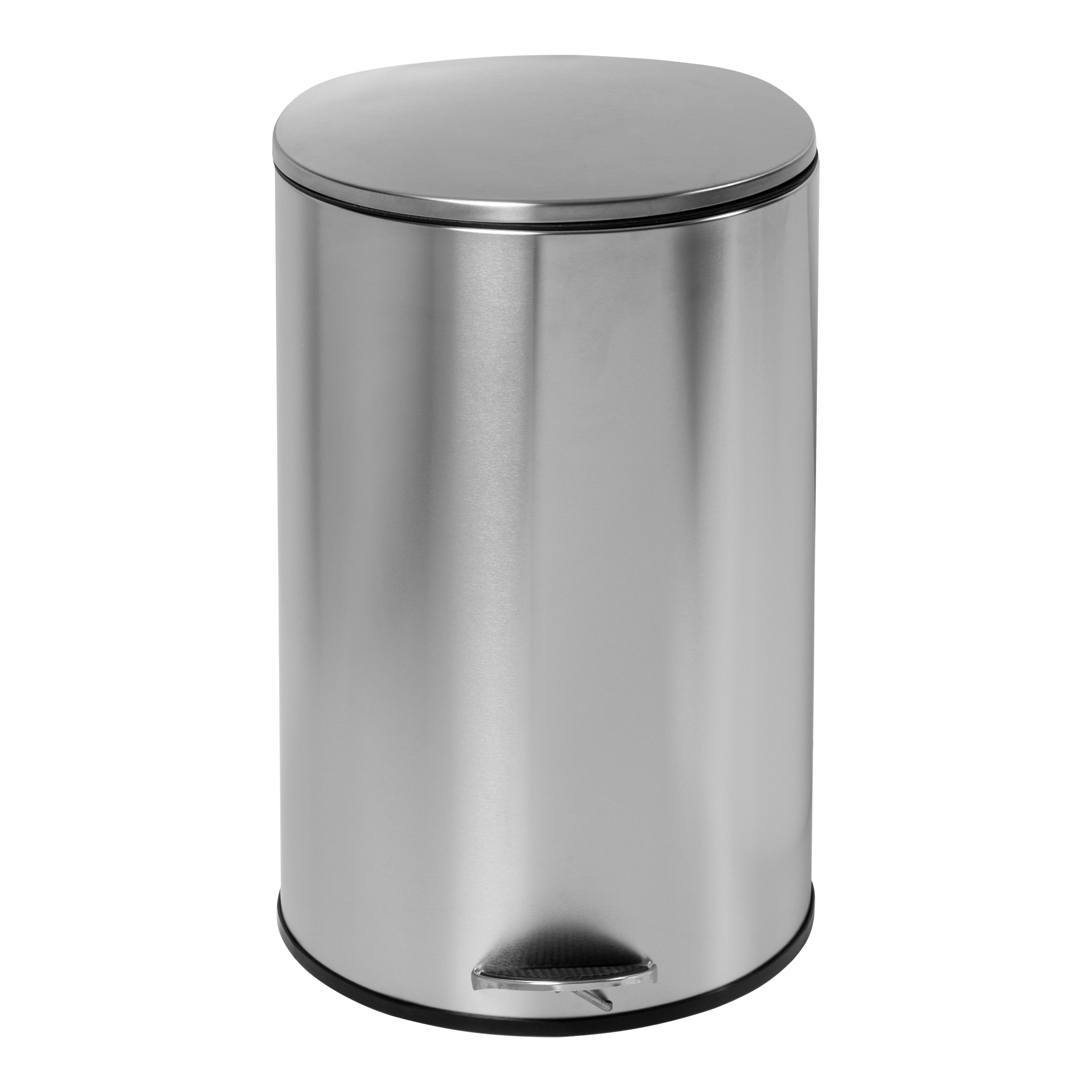 kans Zeker emulsie Semi-Round Stainless Steel Step Trash Can with Lid, 40-Liter