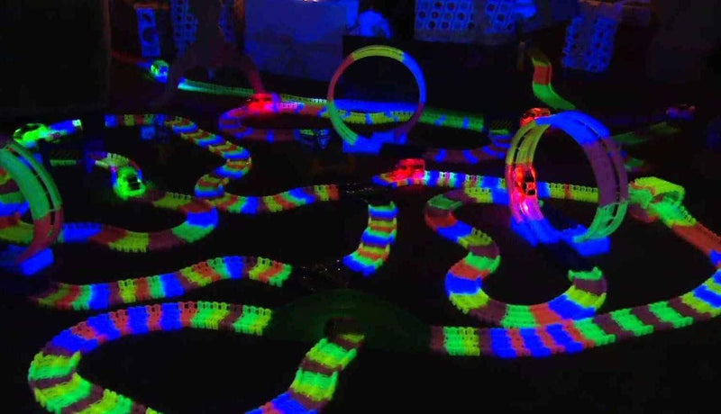 glow in the dark car race track