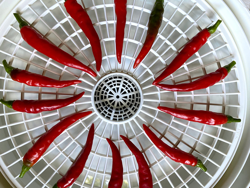 Dehydrating Cayenne Peppers