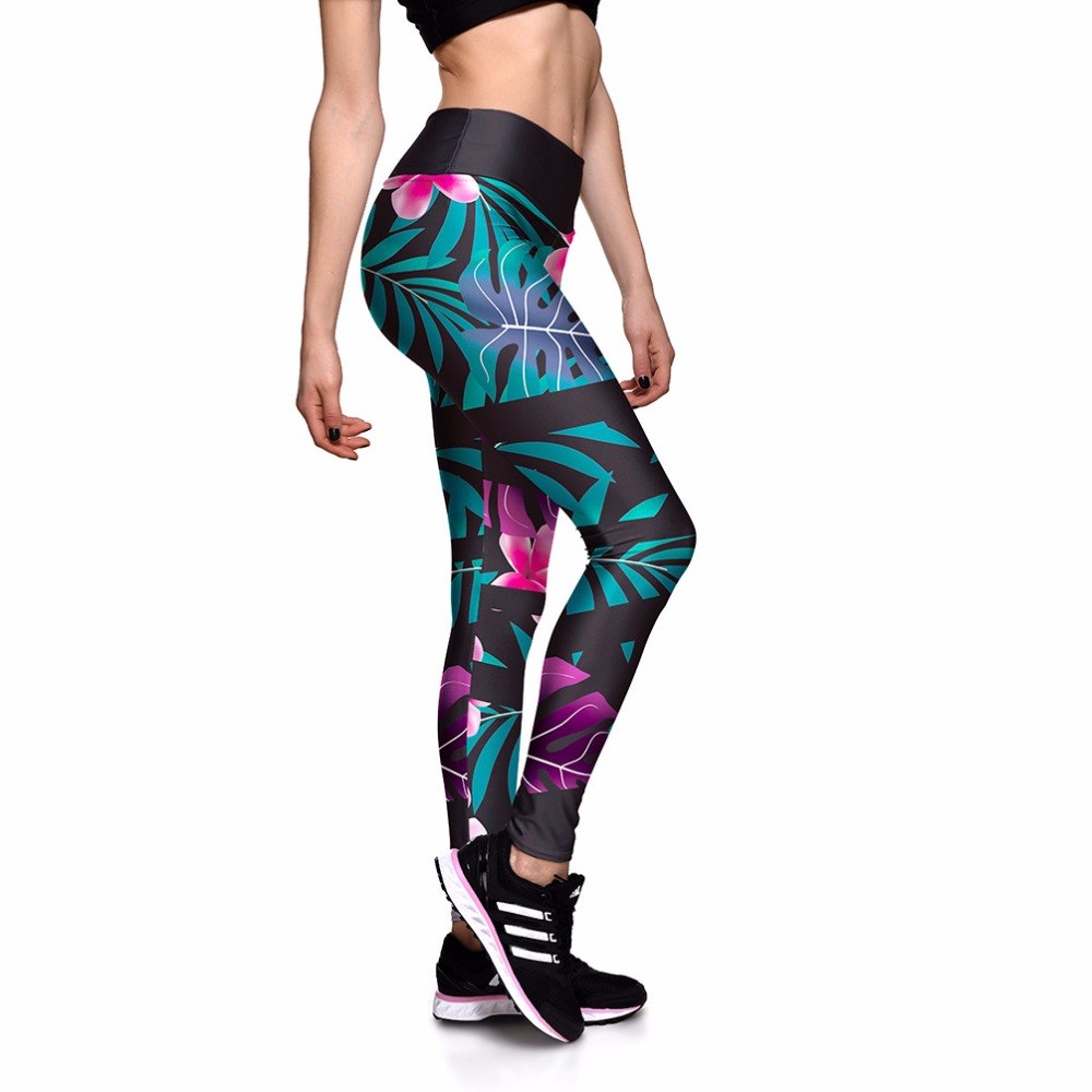 Avia Women's Print Active Leggings with Pockets. Floral Cut Print