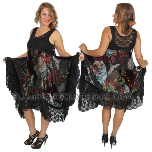 Sunheart boho clothing evening wear- evening wear vintage silk gusset ...