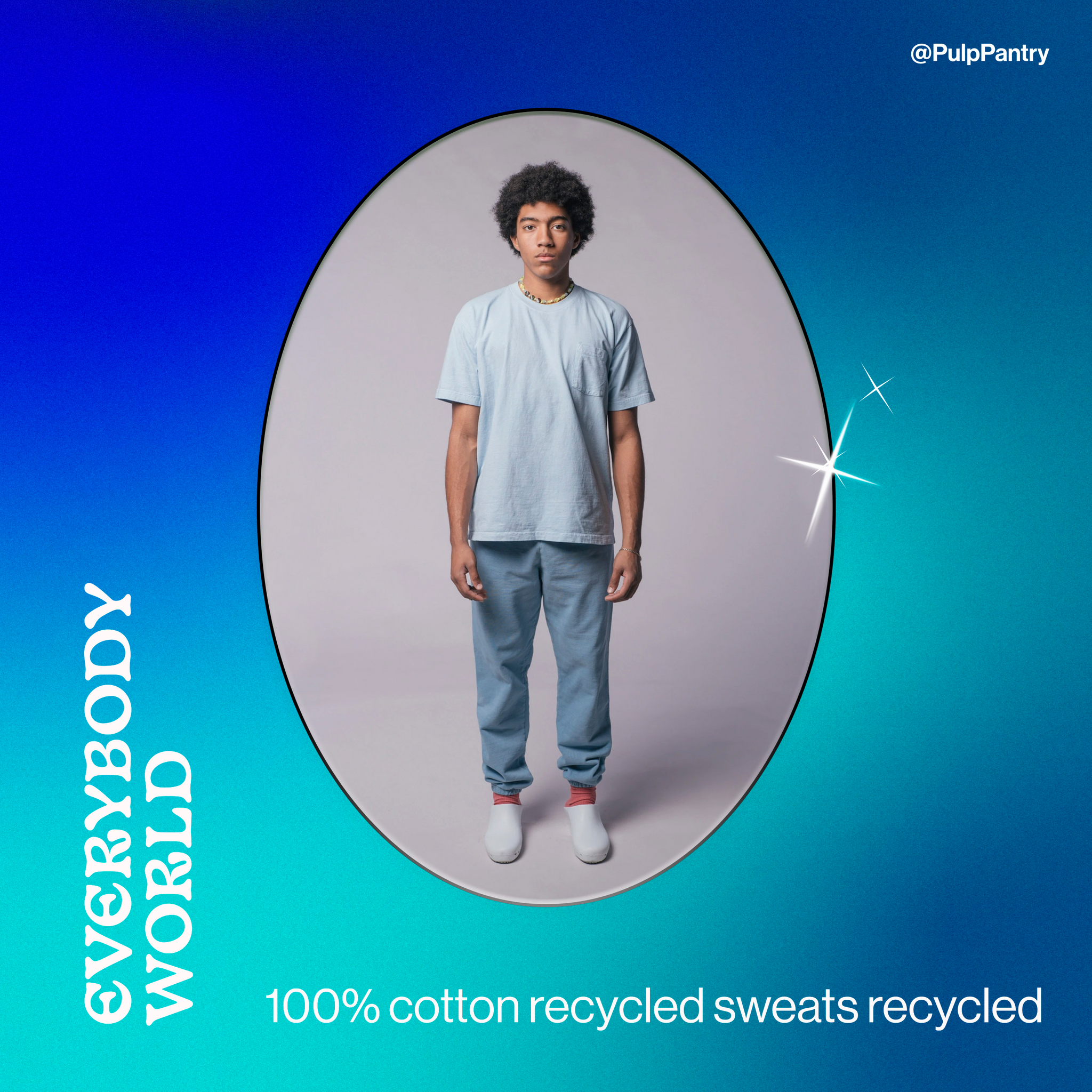 Everybody.World cozy 100% recycled cotton sweats and trash tees