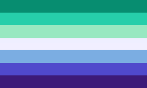 gay flag blue green