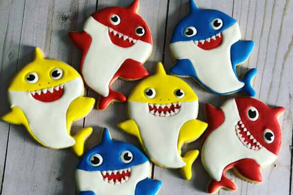 Baby shark cookies