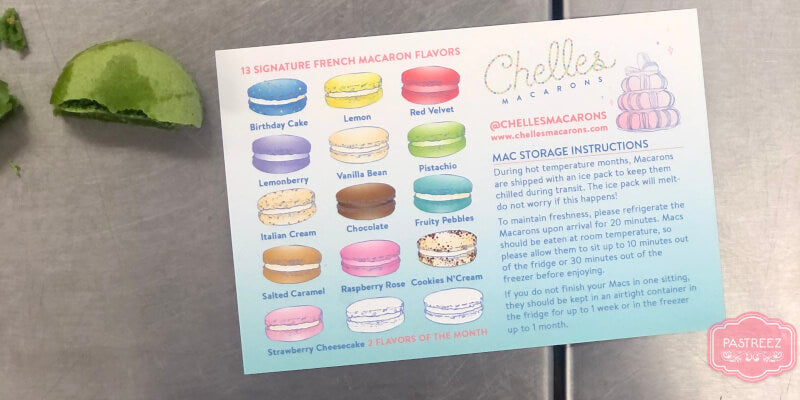 Chelles macarons menu card