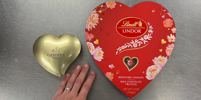 Lindt vs Godiva chocolate hearts