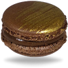 Gold chocolate fudge macaron