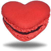 Heart shaped raspberry macarons