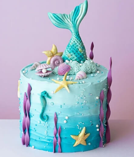 Mermaid baby shower cake
