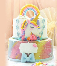 Rainbow and Unicorn baby shower cake