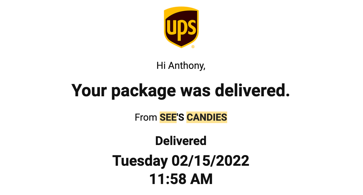 See's candy delivery