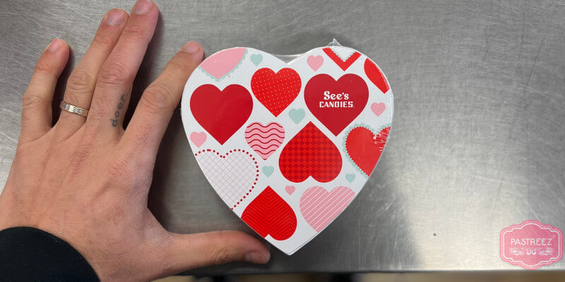 See's heart candy packaging