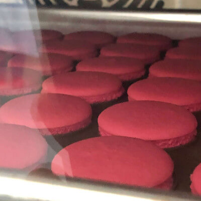 Macarons baked in oven