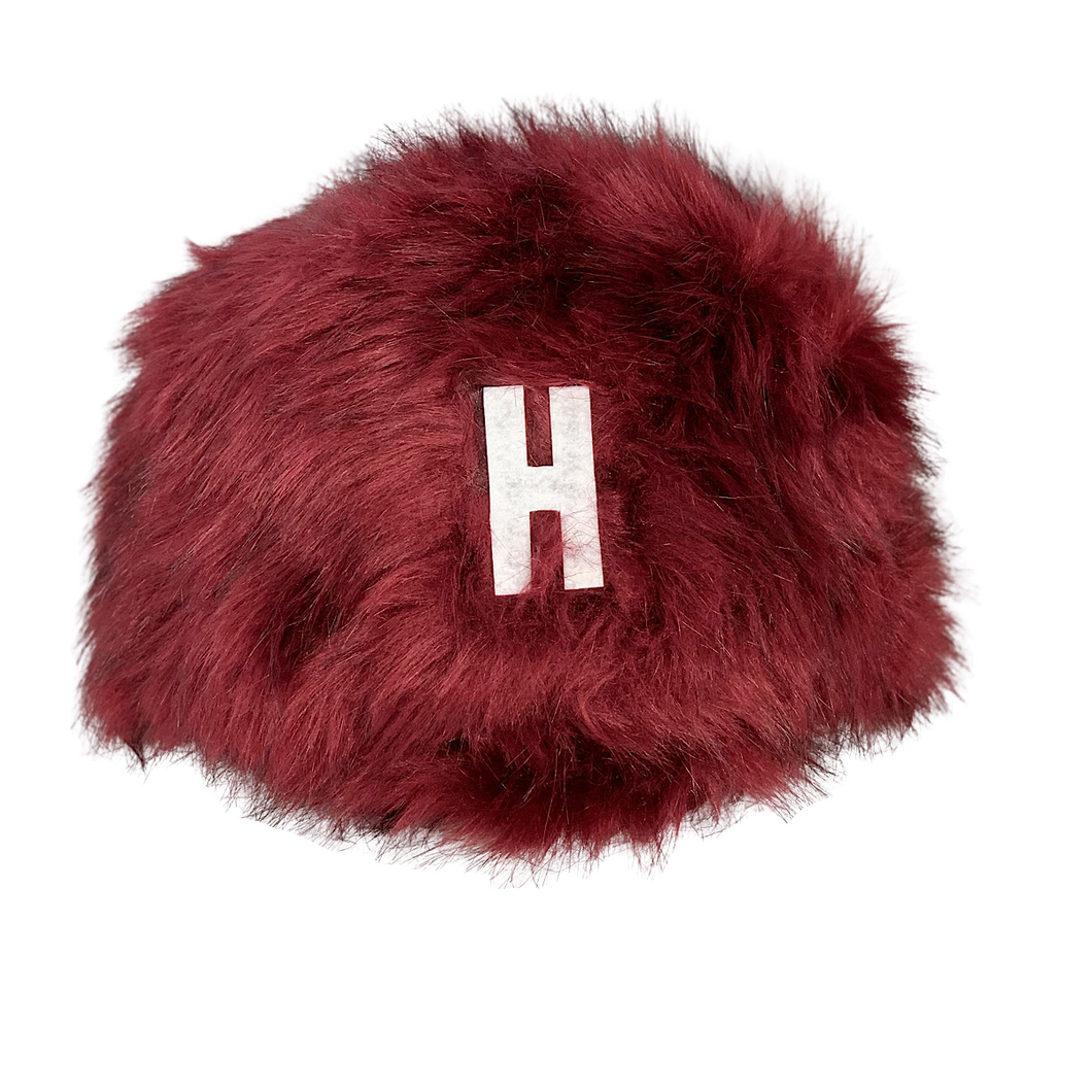 burgundy faux fur hat