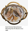 Victorian cremation jewelry, remembrance brooch with hair, circa 1840