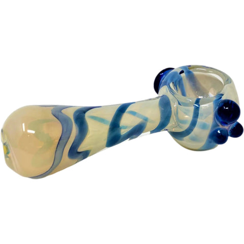 Blue & Green Swirl Fumed Glass Pipe