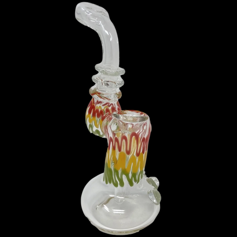 clear rasta bubbler pipe