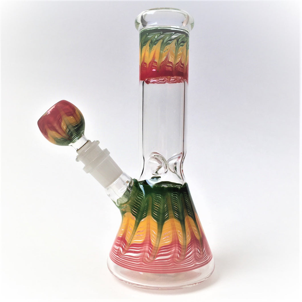 8 Glass Beaker Bong With Color Accents Kings Pipes