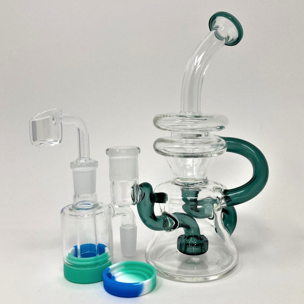 Double Recycler Shower Head Dab Rig Kit Kings Pipes