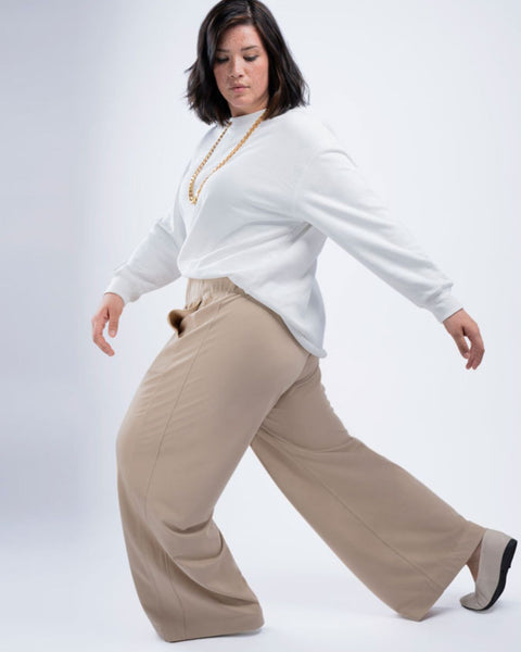 See ROSE Go best travel pant for plus size the Multitasker Pants in Stone