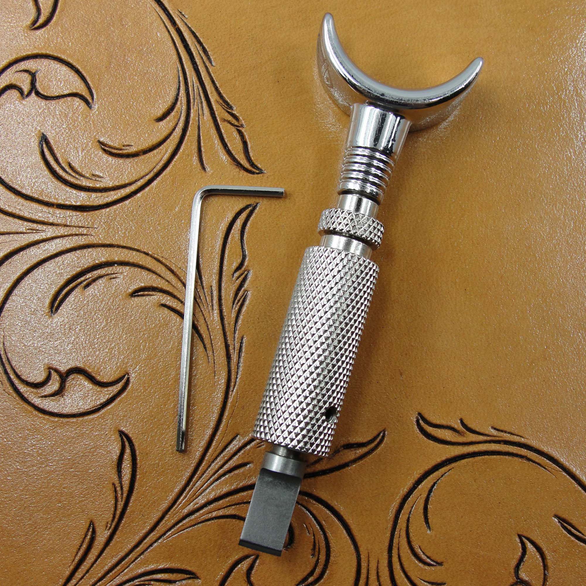 Adjustable Swivel Knife with 1/4 Straight Blade, Leather Carving Tool