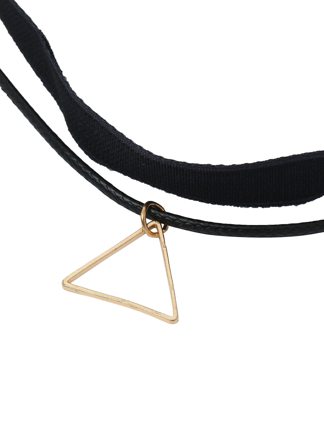 black choker with gold pendant