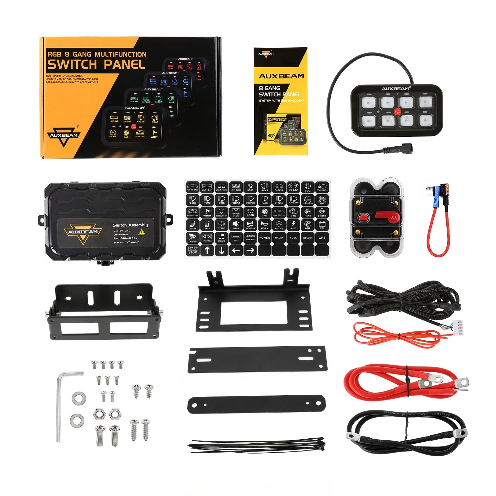 BA80 8 GANG LED SWITCH PANEL KIT AUTOMATIC DIMMABLE UNIVERSAL