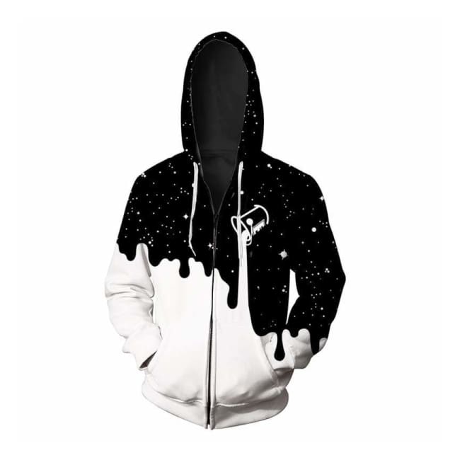 black and white paint bucket hoodie