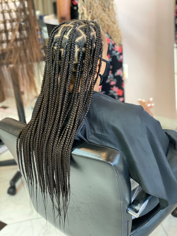 Large Knotless Box Braids With Beads