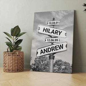 Personalized Canvas Wall Art Date Of Birth Of Children - Where Love Never Ends - Soulmate Gift