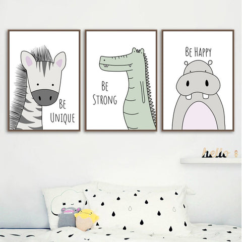 Affiche Decorative Chambre Enfant Animaux Baby Memory