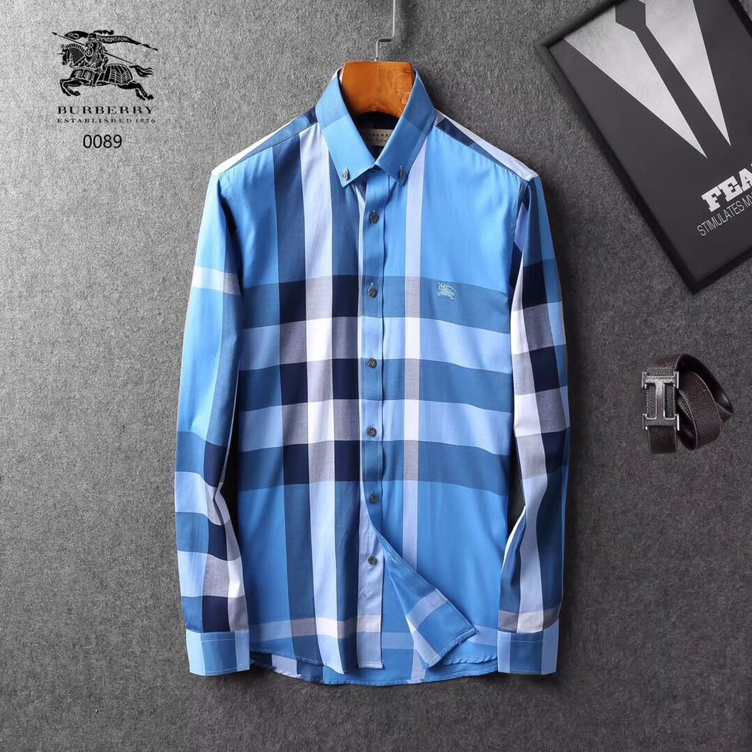 burberry shirt mens blue